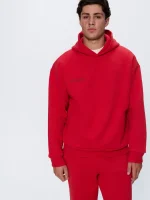 Mens 365 Heavyweight Hoodie - Goji Red