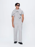 Mens 365 Heavyweight Straight Leg Track Pants - Grey Marl