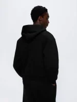 Mens 365 Heavyweight Two-Way Zip-Through Hoodie - Black