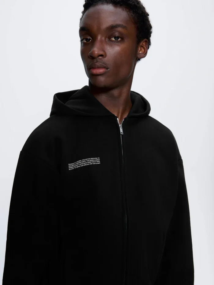 Mens 365 Heavyweight Two-Way Zip-Through Hoodie - Black