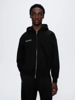 Mens 365 Heavyweight Two-Way Zip-Through Hoodie - Black