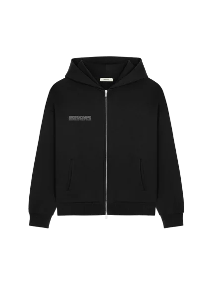 Mens 365 Heavyweight Two-Way Zip-Through Hoodie - Black