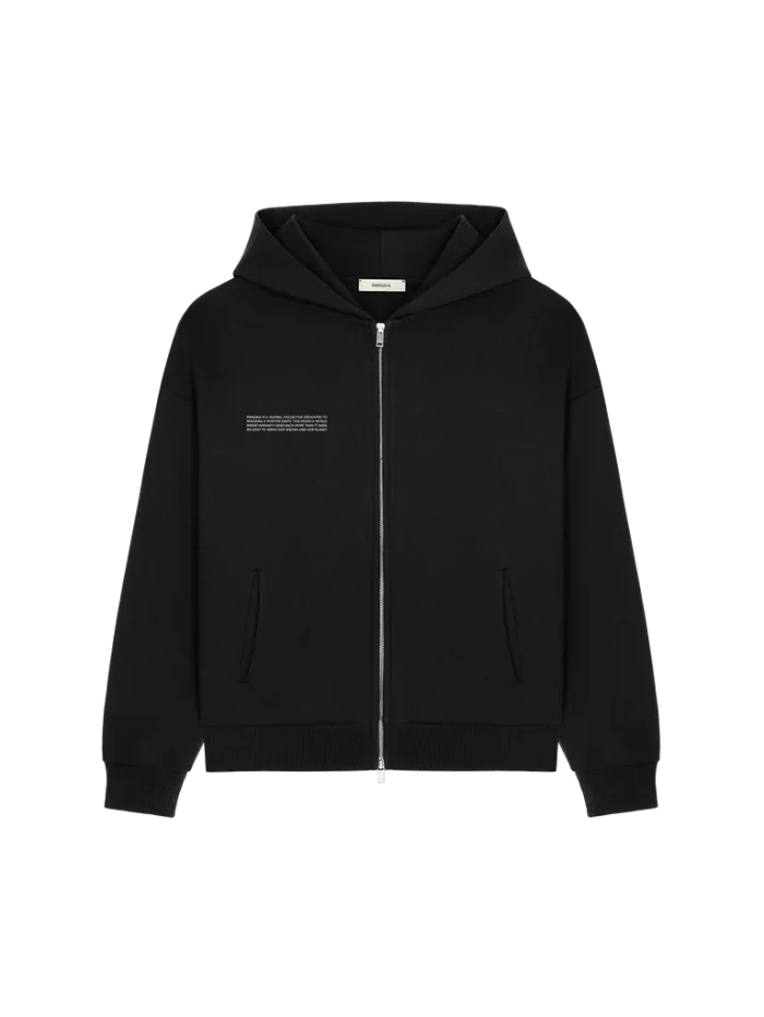 Mens 365 Heavyweight Two-Way Zip-Through Hoodie - Black