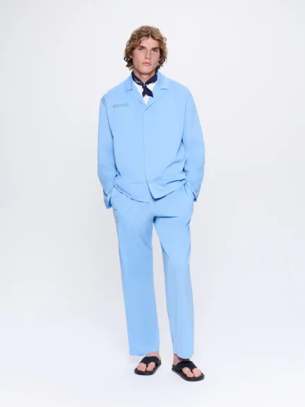 Mens 365 Lightweight Long Pyjama Set - Lake Blue