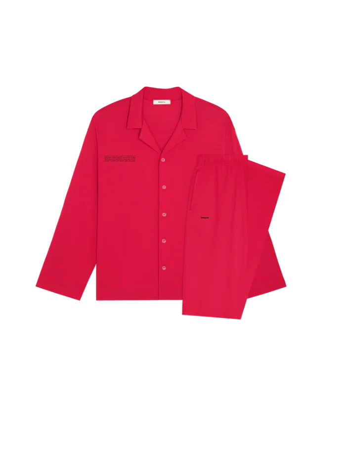 Mens 365 Lightweight Long Pyjama Set - Goji Red