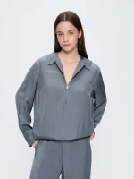Womens AeoniQ™ Half-Zip Overtop - Atmosphere Gray