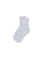 Cashmere Ribbed Ankle Socks - Grey Marl