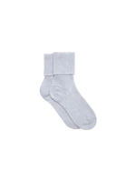 Cashmere Ribbed Ankle Socks - Grey Marl