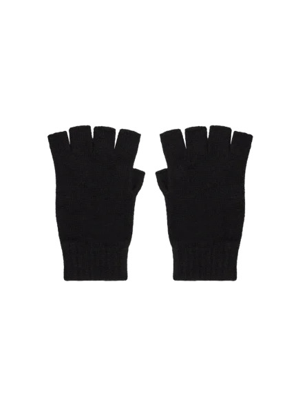 Cashmere Fingerless Gloves - Black