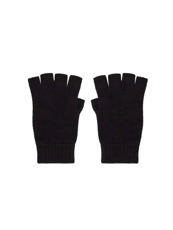 Cashmere Fingerless Gloves - Black