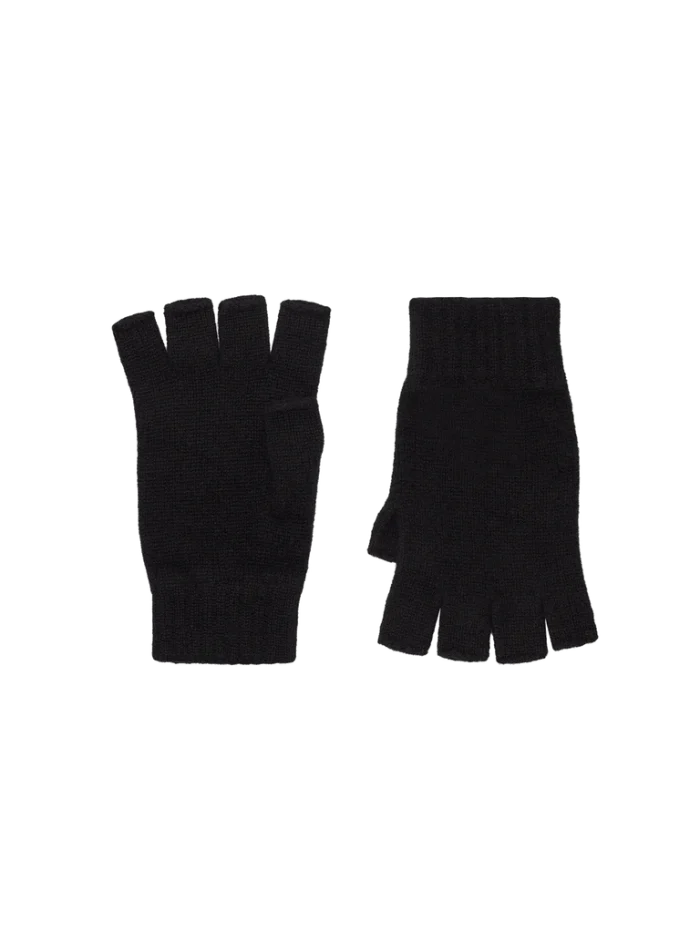 Cashmere Fingerless Gloves - Black
