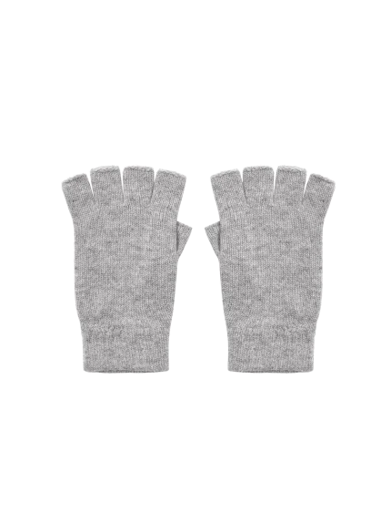 Cashmere Fingerless Gloves - Grey Marl