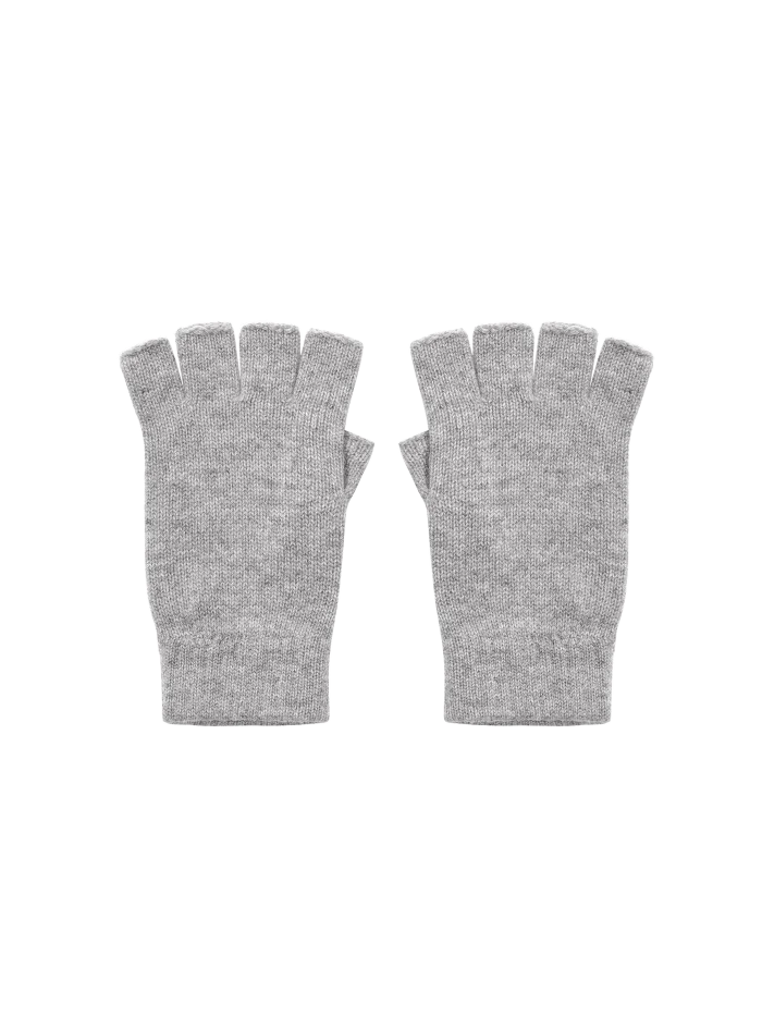 Cashmere Fingerless Gloves - Grey Marl