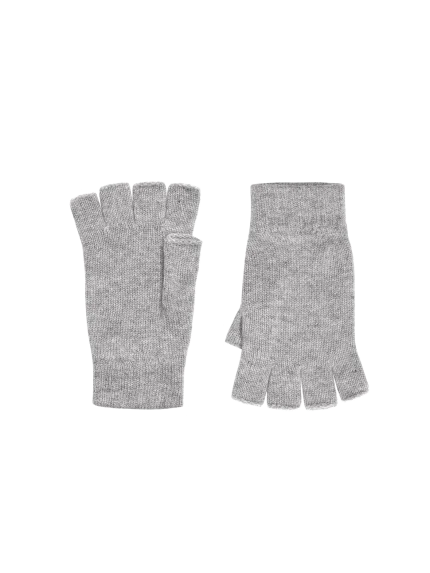 Cashmere Fingerless Gloves - Grey Marl