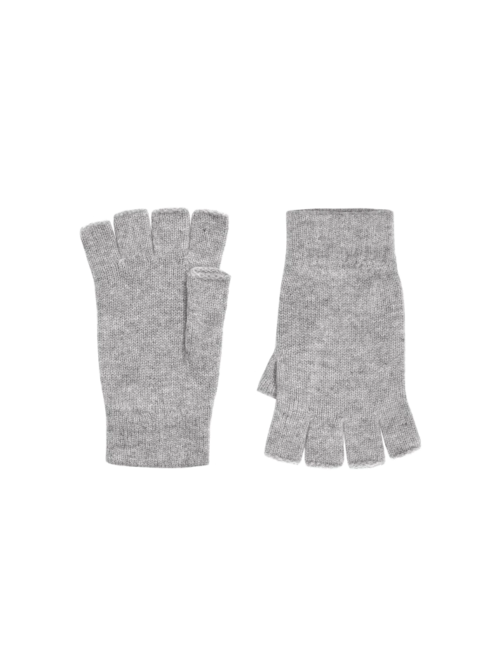 Cashmere Fingerless Gloves - Grey Marl