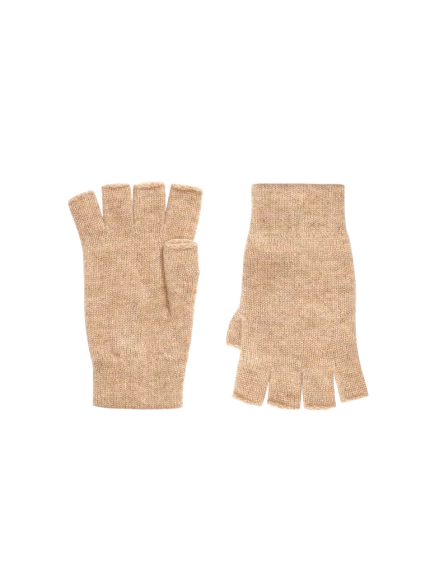 Cashmere Fingerless Gloves - Oatmeal