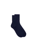 Cashmere Ribbed Ankle Socks - Dark Navy