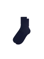 Cashmere Ribbed Ankle Socks - Dark Navy