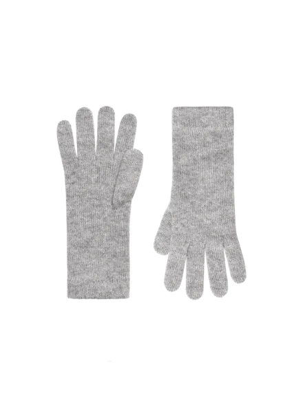 Cashmere Short Cuff Gloves - Grey Marl