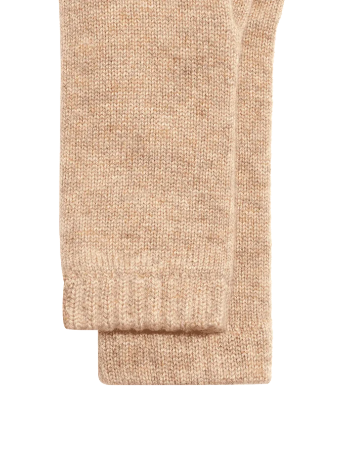 Cashmere Short Cuff Gloves - Oatmeal
