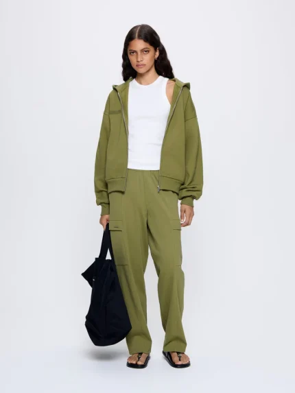 WOMENS DNA DOUBLE JERSEY CARGO TROUSERS - HIGHLAND GREEN