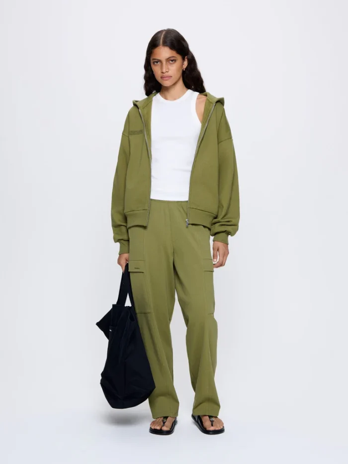 WOMENS DNA DOUBLE JERSEY CARGO TROUSERS - HIGHLAND GREEN