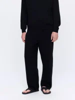 Mens DNA Knitted Straight Leg Track Pants - Black