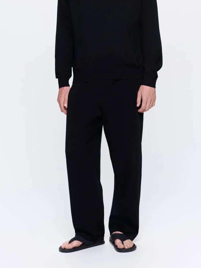 Mens DNA Knitted Straight Leg Track Pants - Black