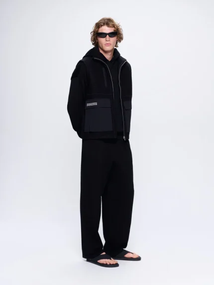Mens DNA Knitted Straight Leg Track Pants - Black