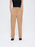 WOMENS RECYCLED WOOL TROUSERS - DESERT CAMEL