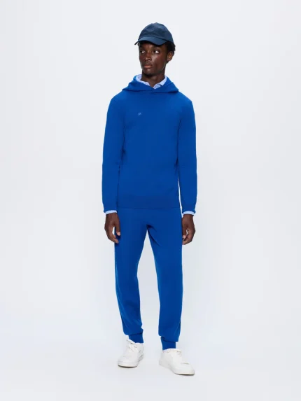 Mens Regenerative Merino Wool Hoodie - Earth Blue