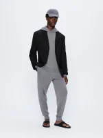 Mens Regenerative Merino Wool Hoodie - Grey Marl