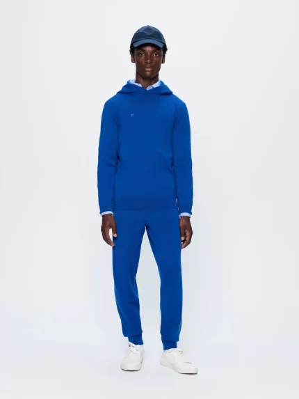 Mens Regenerative Merino Wool Track Pants - Earth Blue