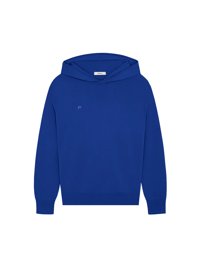 Mens Regenerative Merino Wool Hoodie - Earth Blue