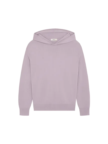 Mens Regenerative Merino Wool Hoodie - Raisin Purple
