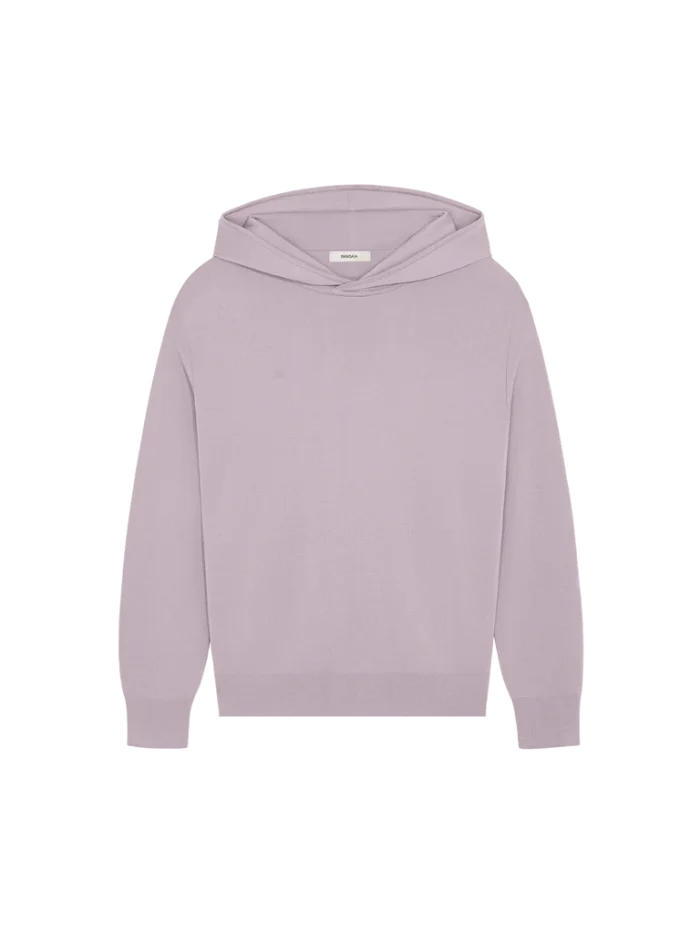 Mens Regenerative Merino Wool Hoodie - Raisin Purple