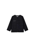 KID'S FLOWER-WARMTH QUILTED COLLARLESS JACKET - BLACK