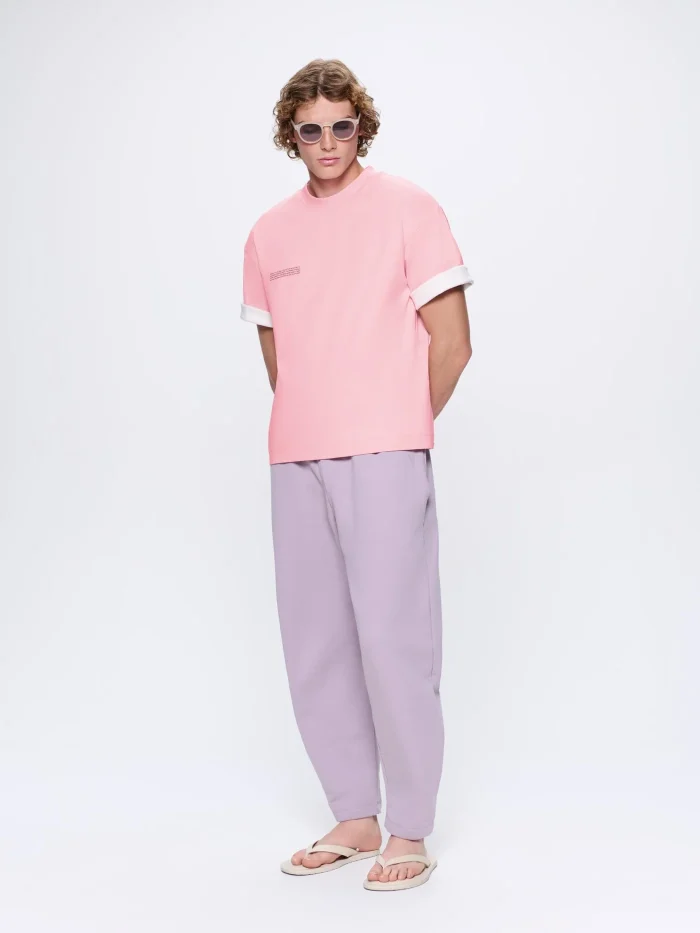 MENS INTERLOCK OVERSIZED T-SHIRT - SAKURA PINK