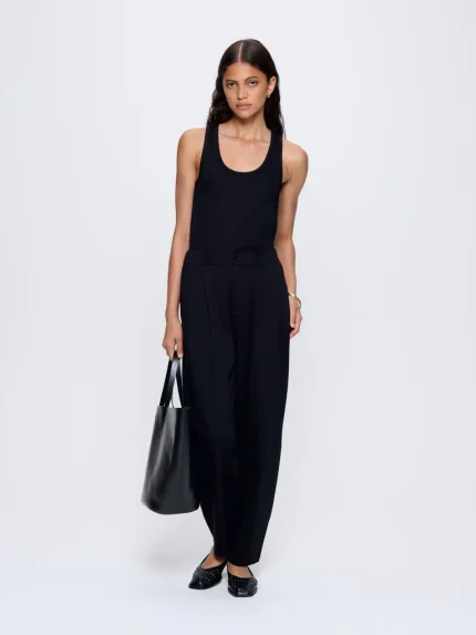 WOMENS INTERLOCK TROUSERS - BLACK