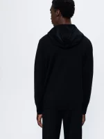 Mens Regenerative Merino Wool Hoodie - Black