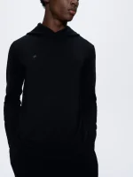 Mens Regenerative Merino Wool Hoodie - Black