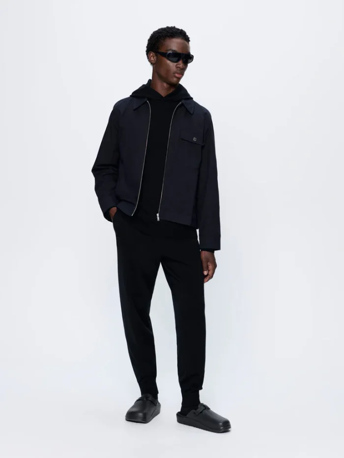 Mens Regenerative Merino Wool Hoodie - Black