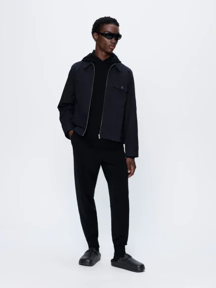 Mens Regenerative Merino Wool Hoodie - Black