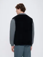 Mens Recycled Wool Fleece Gilet - Black