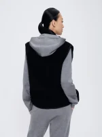 Womens Recycled Wool Fleece Gilet - Black