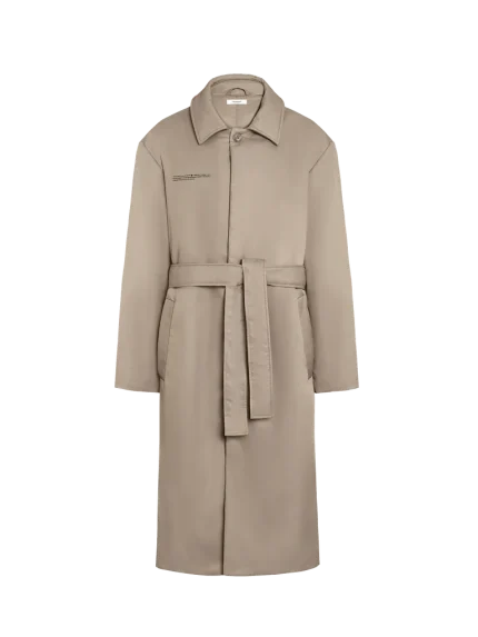 Mens Flower-Warmth Trench Coat - Taupe