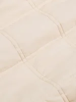Womens Flower-Warmth Quilted Collarless Jacket - Sand