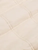 Mens Flower-Warmth Quilted Collarless Jacket - Sand