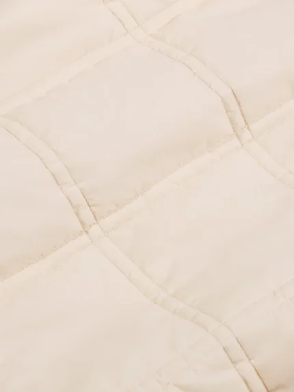 Mens Flower-Warmth Quilted Collarless Jacket - Sand