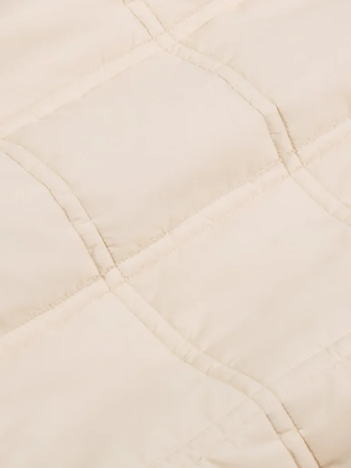 Mens Flower-Warmth Quilted Collarless Jacket - Sand